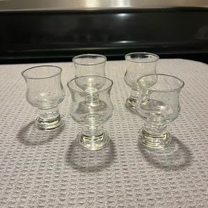 Set of 5 Danish Akvavit/Schnapps Glasses, shorties